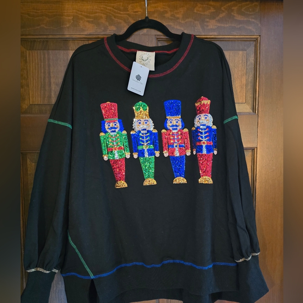 Everday CHIC Black Nutcracker Sweater